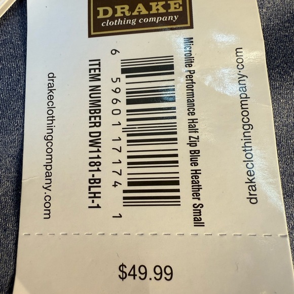 NWT Drake Men's Lightweight Blue Quarter-Zip Pullover - Picture 8 of 10